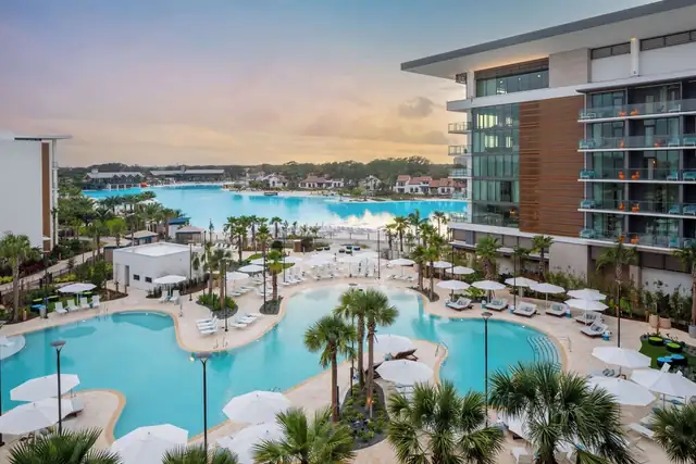 Conrad Orlando in Orlando, resort with multiple pools and lounge areas