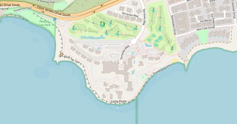 Map of Terranea Resort with nearby hotels