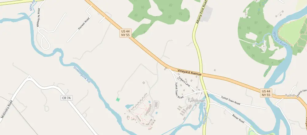 Map of Hudson Valley with nearby hotels
