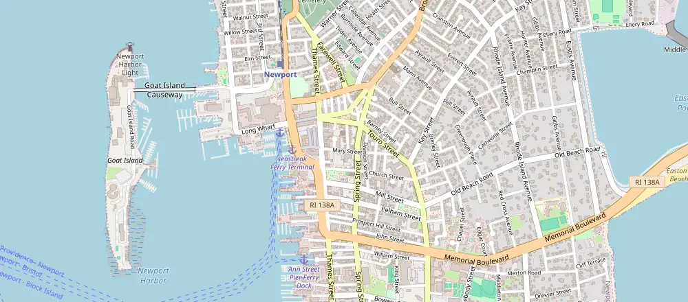 Map of Newport with nearby hotels