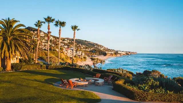 Montage Laguna Beach in Orange County, coastal view with manicured lawn