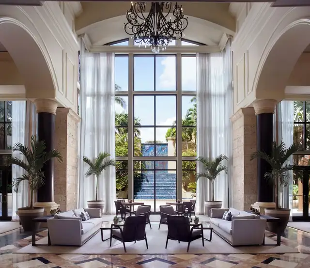 The Ritz-Carlton Coconut Grove in Miami, spacious lobby with a seating area