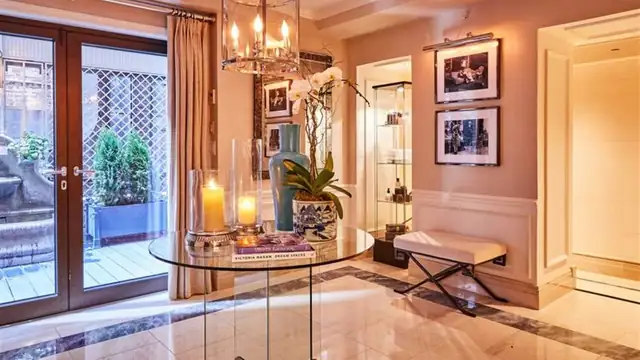 The Lowell in New York, bright hallway with a glass table