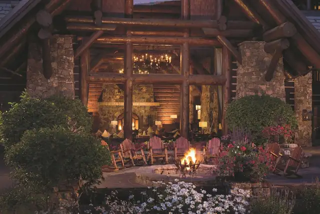 The Ritz-Carlton, Bachelor Gulch in Beaver Creek, log lodge with a stone facade